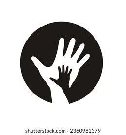 abstract hands, simple flat design