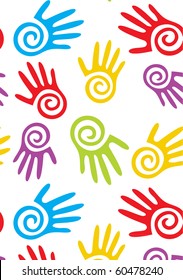 Abstract hands. Vector seamless background