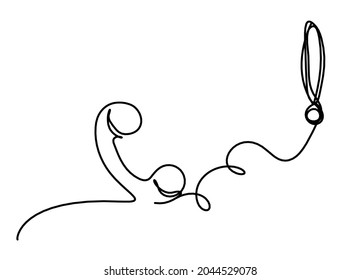 Abstract handset with exclamation mark as line drawing on white background. Vector