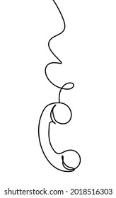 Abstract handset as line drawing on white background. Vector