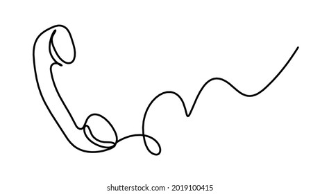 Abstract handset as line drawing on white background. Vector