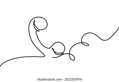 Abstract handset as line drawing on white background. Vector