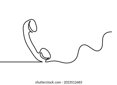 Abstract handset as line drawing on white background. Vector