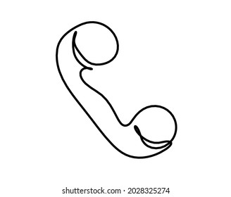 Abstract handset as line drawing on white background. Vector