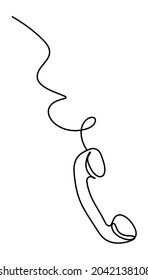 Abstract handset as line drawing on white background. Vector
