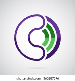 Abstract handset logo template. For communications company and phone store. Creative and modern symbol for company identity, advertising, poster, banner, web and flyer.