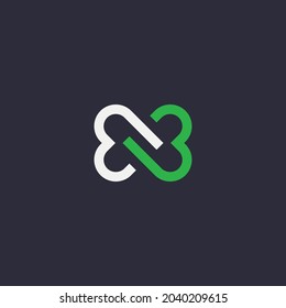 Abstract handshake chain vector symbol logo. Partners deal icon logotype