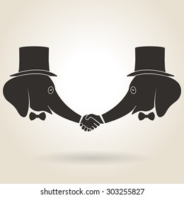 Abstract handshake elephants