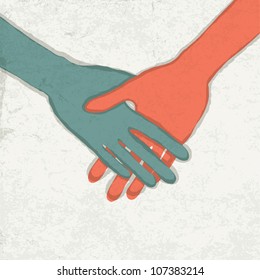 Abstract handshake illustration. Vector, EPS10