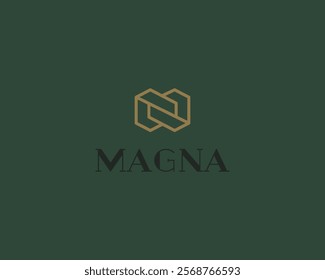 Abstract handshake premium logo. Creative N letter logotype. Universal deal contract cooperation vector symbol.