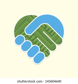 Abstract handshake. Vector.