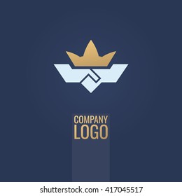 Abstract handshake vector logo . Partnership corporate vector icon.
