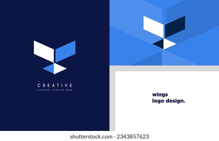 Abstract handshake, wings vector logo . Delivery, business, cargo, success, money, deal, contract, team, cooperation symbol icon. Corporate financial sign.