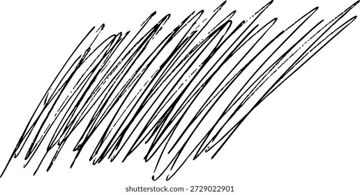 Abstract handwritten black scribble isolated on white background.