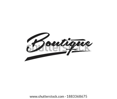 Abstract handwritten boutique text vector logo design, Boutique letter logo design