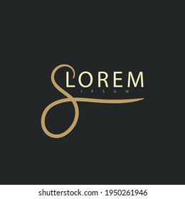 Abstract Handwritten Golden Calligraphy Letter S Logo Design. Logo Design for boutique, beauty salon, cosmetics, hotel and others