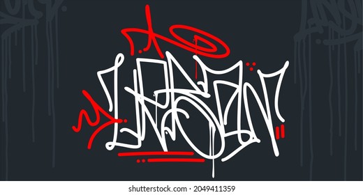 Abstract Handwritten Hip Hop Street Art Graffiti Style Word Urban Calligraphy Vector Illustration 