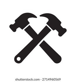 Logotipo Abstractas de Handyman usando geometría de martillo cruzado simplificada