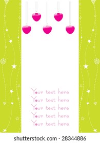 abstract hanging heart with green background