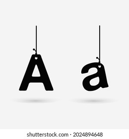 Letra abstracta colgante a diseño