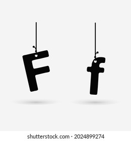 Abstract Hanging Letter F Design