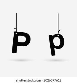 Abstract Hanging Letter P Design