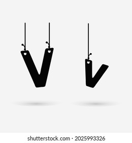 Abstract Hanging Letter V Design