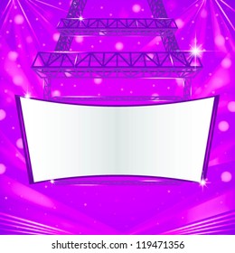 abstract hanging steel tower with white board
