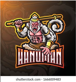 Plantilla vectorial del logotipo Hanuman abstracto