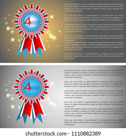 Abstract Happy 4th of July, Memorial Independence Day. Vector and Illustration, EPS 10.