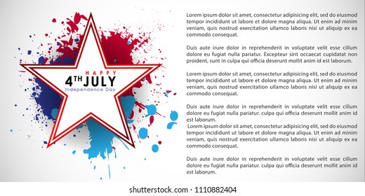 Abstract Happy 4th of July, Memorial Independence Day. Vector and Illustration, EPS 10.