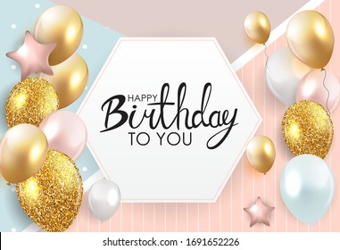 Abstract Happy Birthday Background Card Template Vector Illustration EPS10