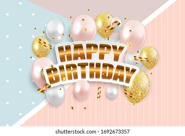 Abstract Happy Birthday Background Card Template Vector Illustration EPS10