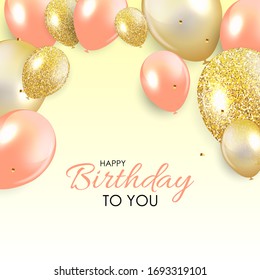 Abstract Happy Birthday Background Card Template Stock Vector (Royalty ...