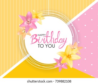 Abstract Happy Birthday Background Card Template Vector Illustration EPS10