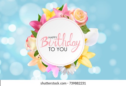Abstract Happy Birthday Background Card Template Vector Illustration EPS10