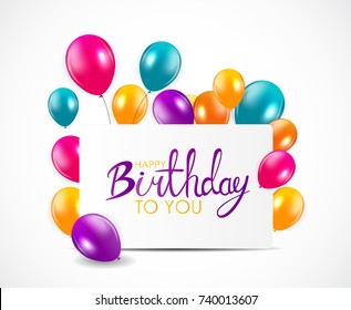 Abstract Happy Birthday Background Card Template Vector Illustration EPS10