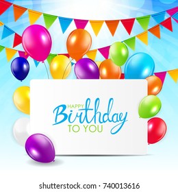 Abstract Happy Birthday Background Card Template Vector Illustration EPS10