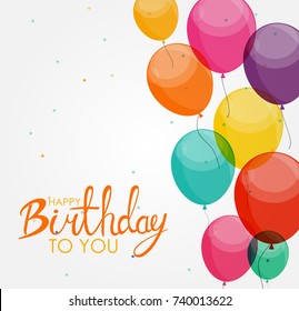 Abstract Happy Birthday Background Card Template Stock Vector (Royalty ...