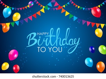 Abstract Happy Birthday Background Card Template Vector Illustration EPS10