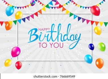 Abstract Happy Birthday Background Card Template Vector Illustration EPS10