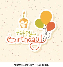 abstract happy birthday background with special objects