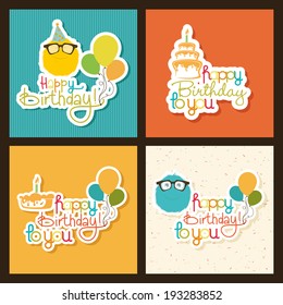 abstract happy birthday background with special objects
