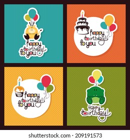 Abstract happy birthday background with special objects