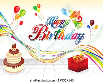 abstract happy birthday background vector illustration