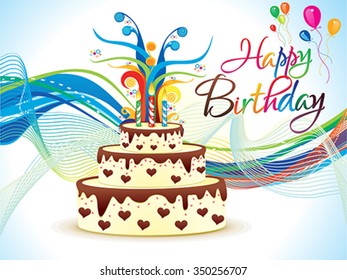 abstract happy birthday background vector illustration