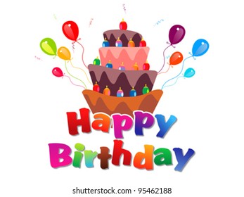 abstract happy birthday background vector illustration