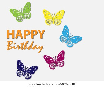 Happy Birthday Butterfly Images Stock Photos Vectors Shutterstock