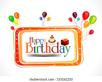 abstract happy birthday text  vector illustration