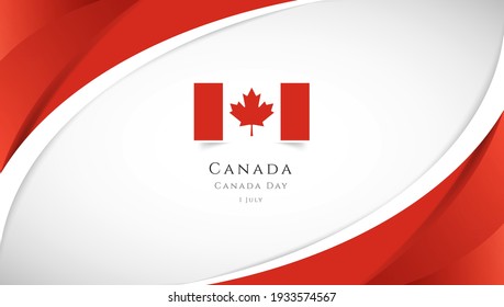 Abstract happy canada day banner with elegant 3D background